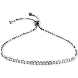 Lab-Grown White Sapphire Bolo Bracelet in Sterling Silver